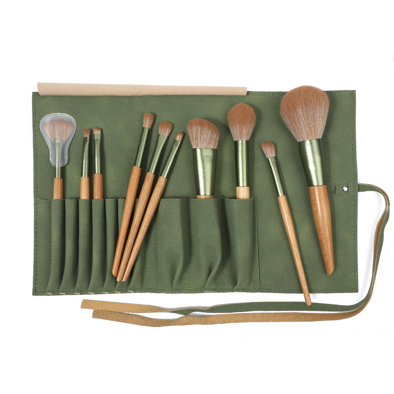 10pcs Wood Cosmetic Brush Set-2