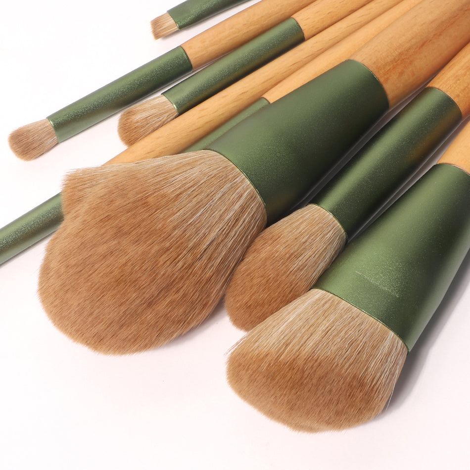 10pcs Wood Cosmetic Brush Set