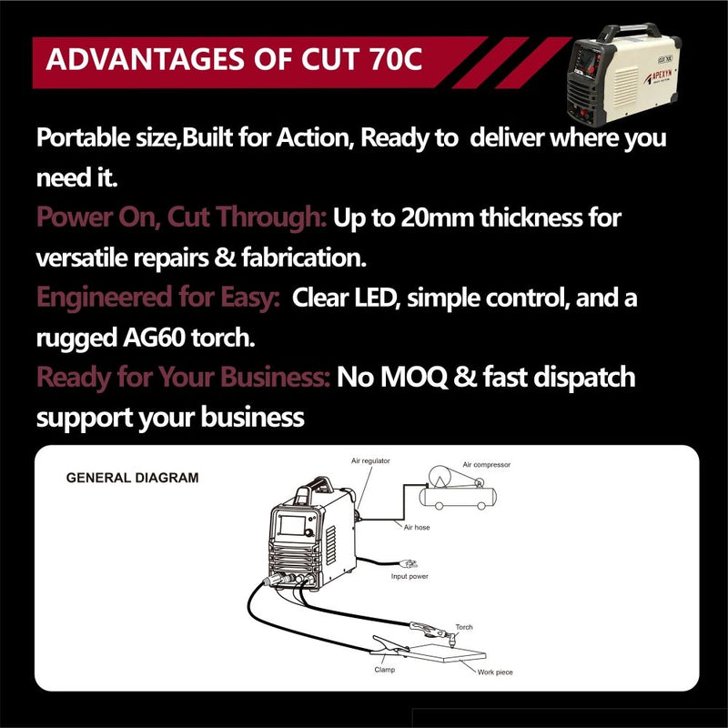 CUT-70 Small Desktop Heavy-Duty Single-Phase Inverter Air 3in1 Plasma Cutter-2