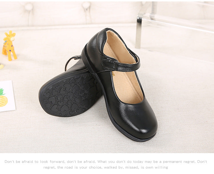 girls' school black shoes-3