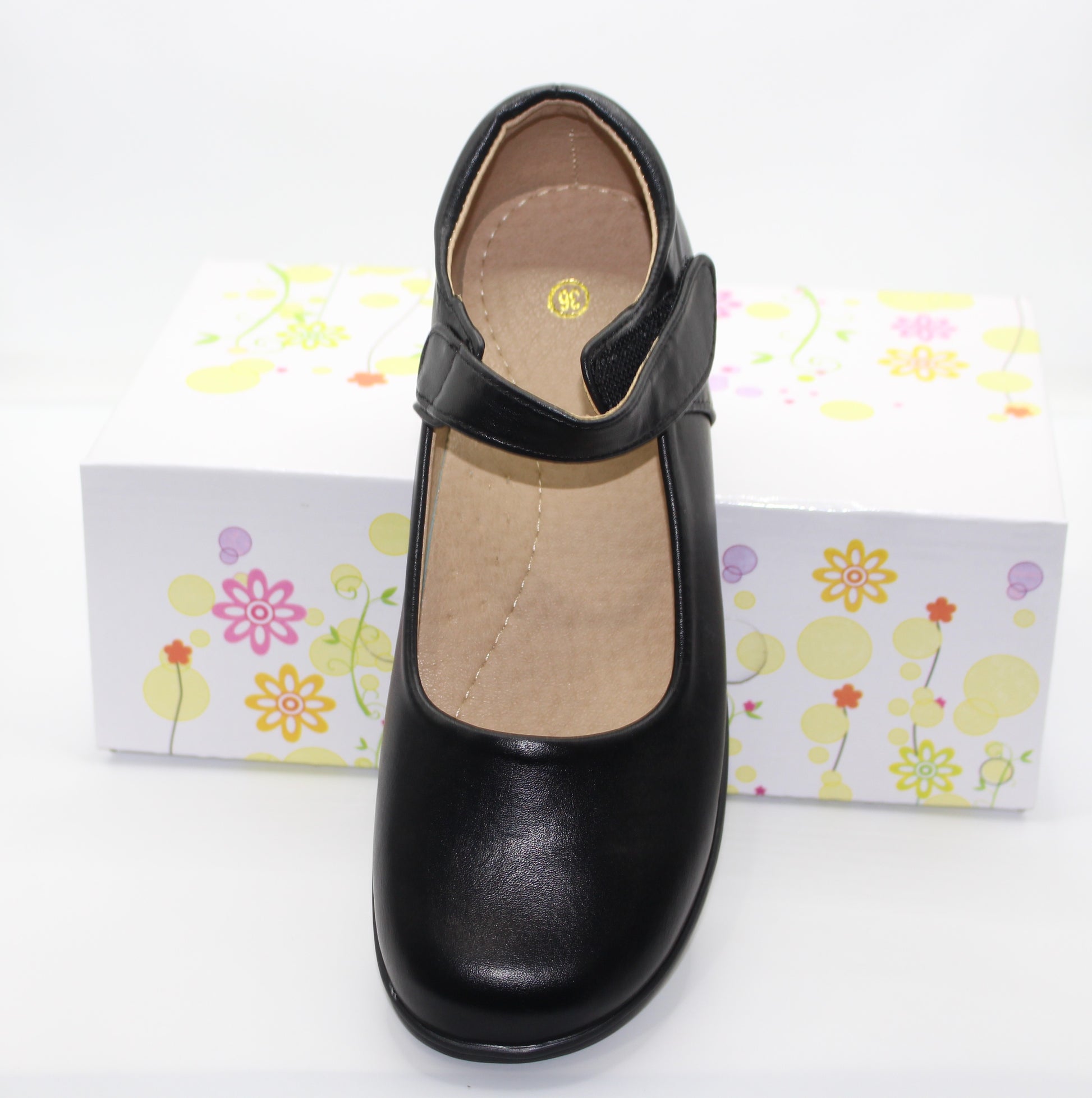 girls' school black shoes-4