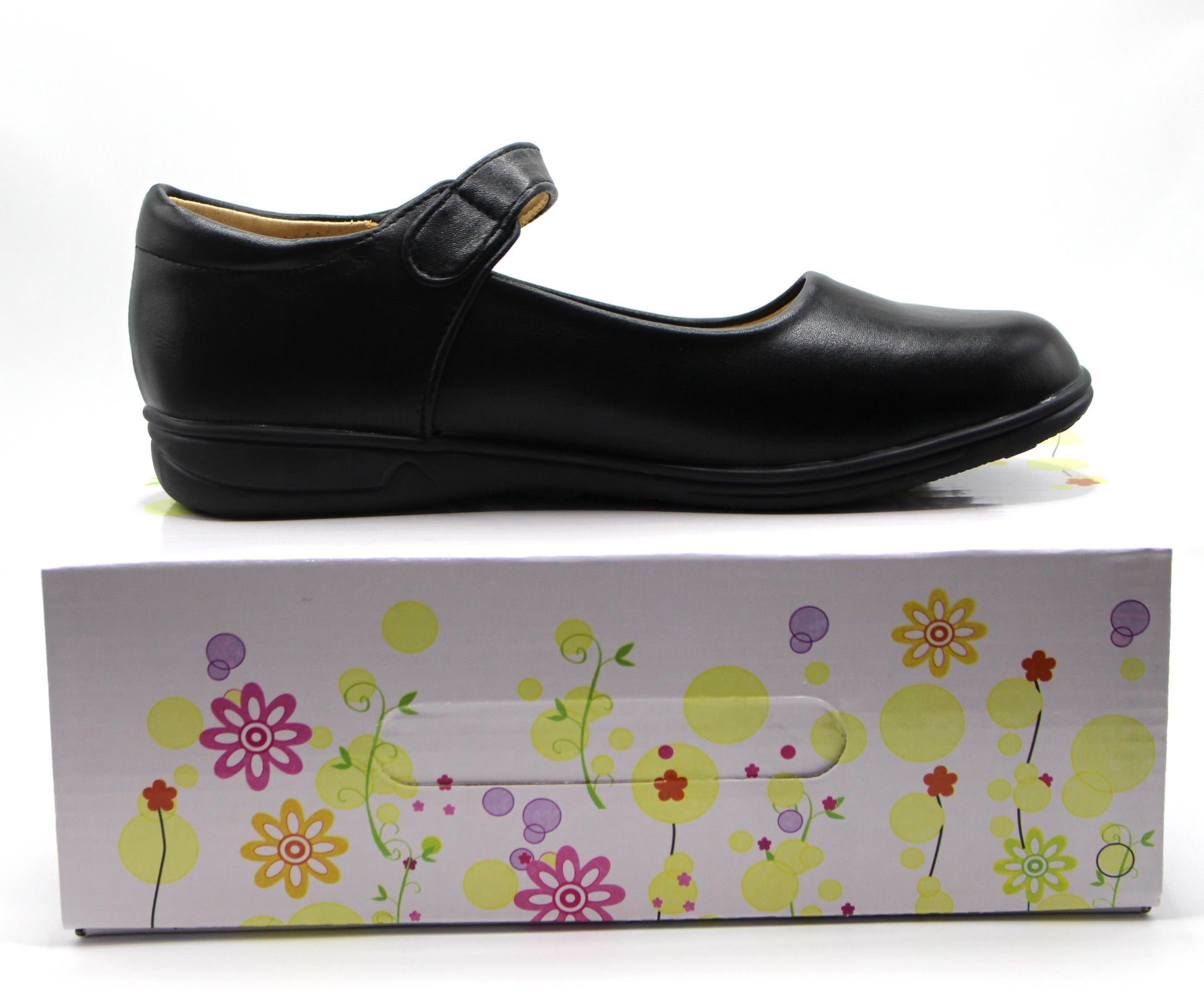 girls' school black shoes-5