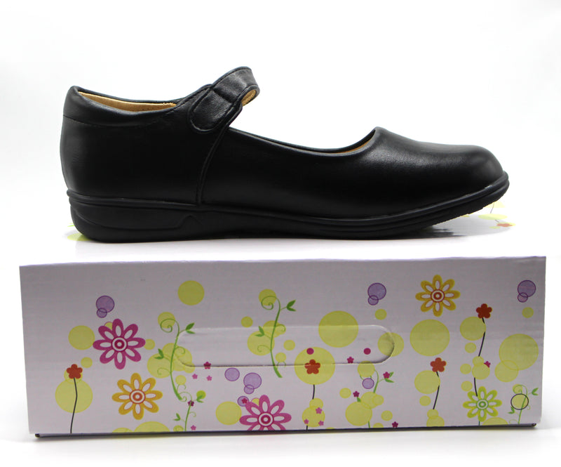 girls' school black shoes-5
