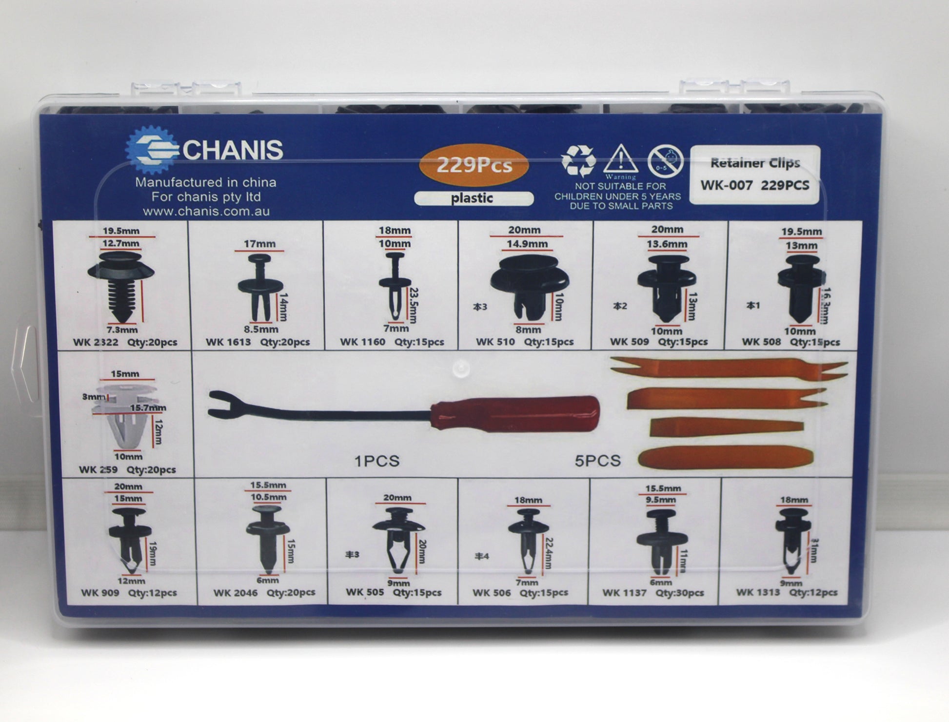 229 pcs universal mixed car plastic clips-2