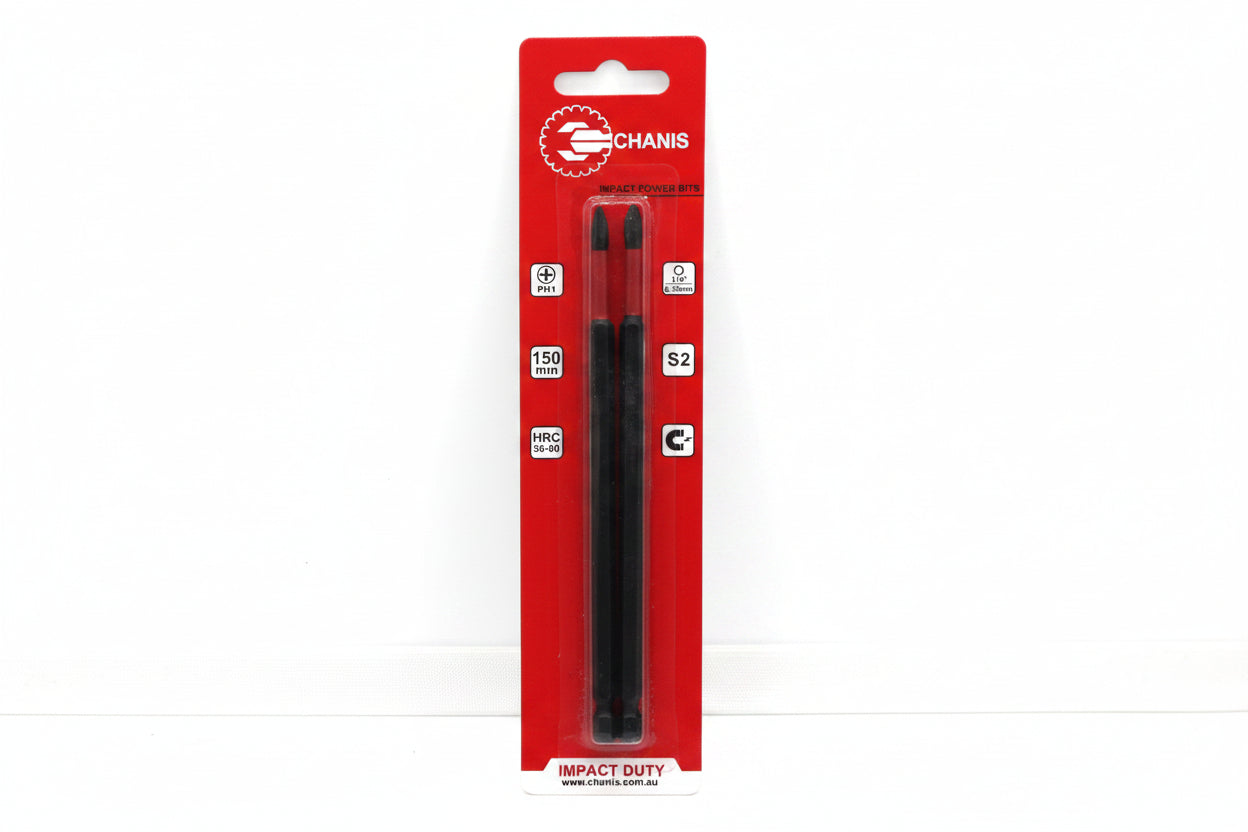 2 pcs of PH1 impact power bit 150mm